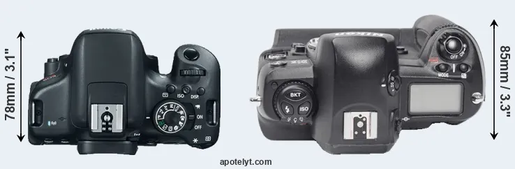 Compare T6i versus D1X top