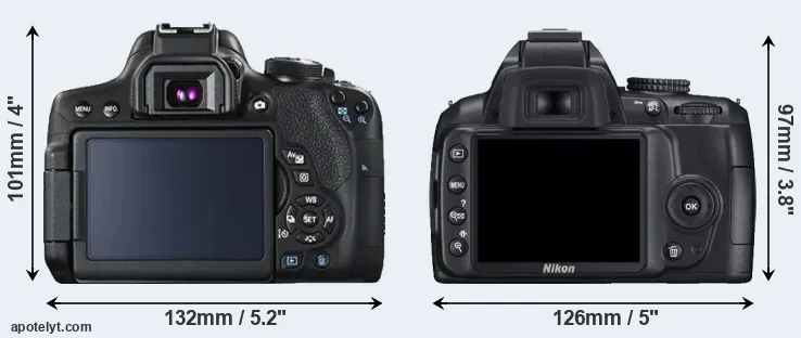 Comparison T6i or D3000 rear