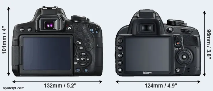 Comparison T6i or D3100 rear