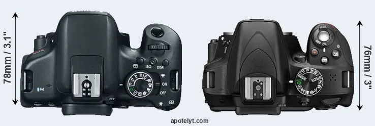 Compare T6i versus D3300 top