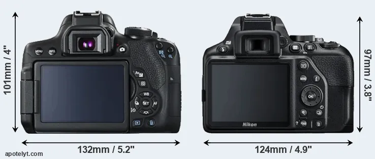 Comparison T6i or D3500 rear