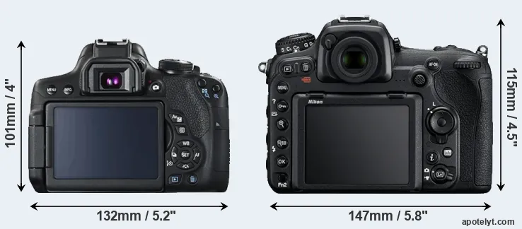 Comparison T6i or D500 rear