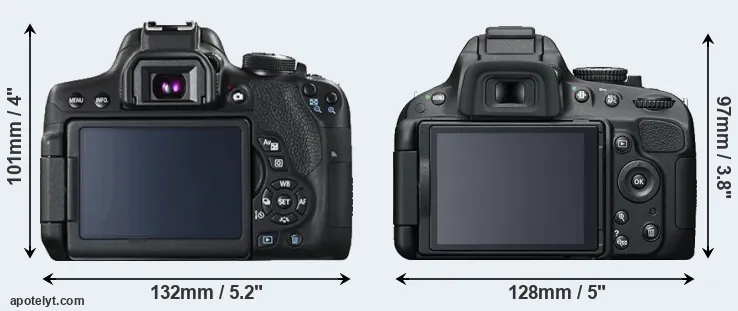 Comparison T6i or D5100 rear