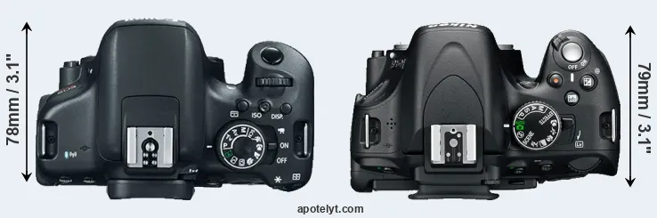 Compare T6i versus D5100 top