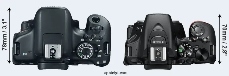 Compare T6i versus D5600 top