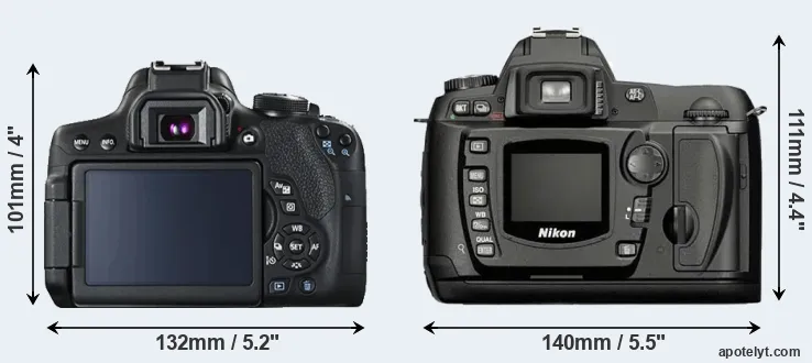 Comparison T6i or D70 rear