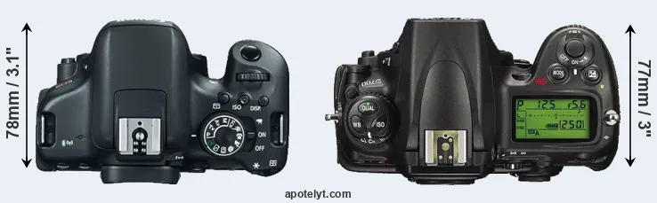 Compare T6i versus D700 top