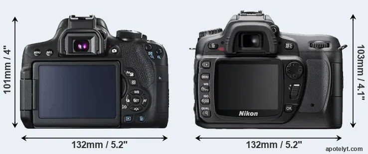 Comparison T6i or D80 rear