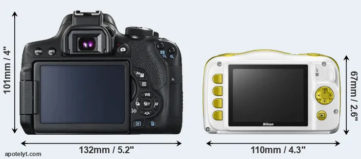 Comparison T6i or W150 rear