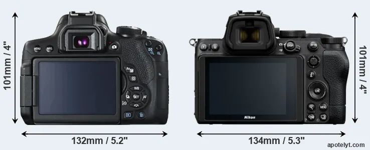 Comparison T6i or Z5 rear