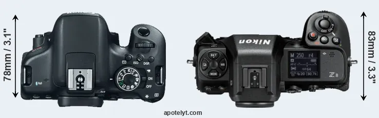 Compare T6i versus Z8 top