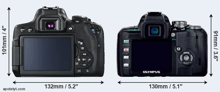 Comparison T6i or E-400 rear