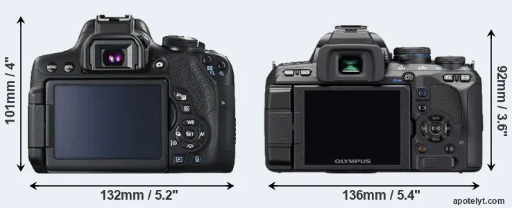 Comparison T6i or E-510 rear