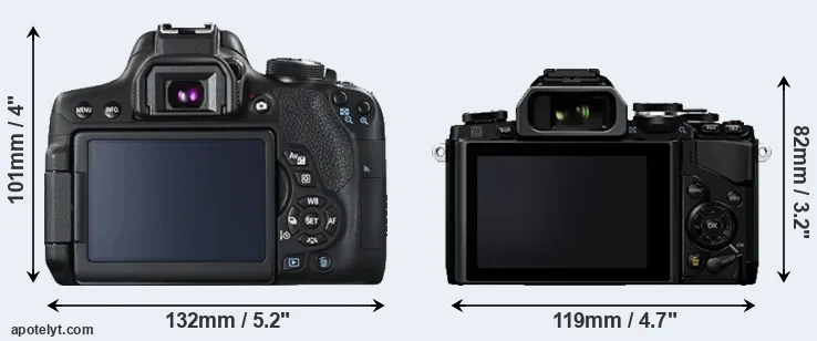 Comparison T6i or E-M10 rear