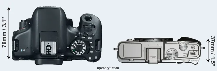 Compare T6i versus E-P5 top