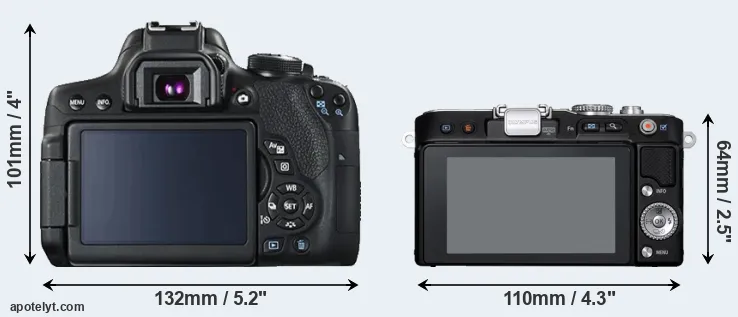 Comparison T6i or E-PL3 rear