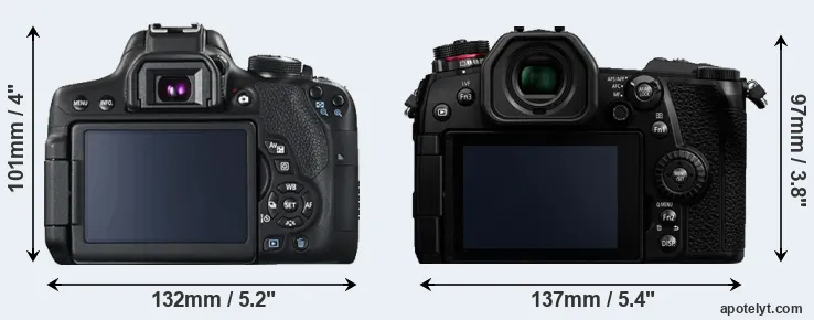 Comparison T6i or G9 rear
