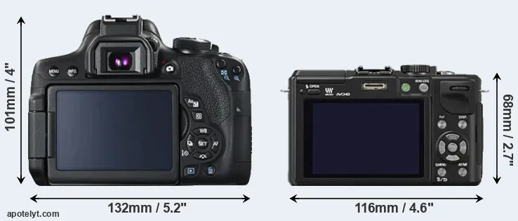 Comparison T6i or GX1 rear