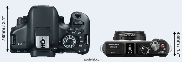 Compare T6i versus LX5 top