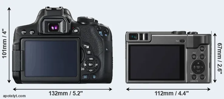 Comparison T6i or ZS70 rear