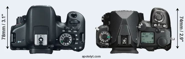 Compare T6i versus K-3 III top