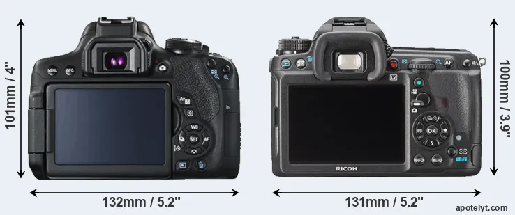 Comparison T6i or K-3 rear