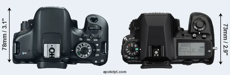 Compare T6i versus K-5 top
