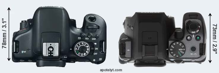 Compare T6i versus K-S2 top