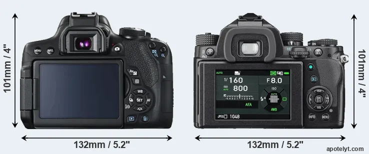 Comparison T6i or KP rear