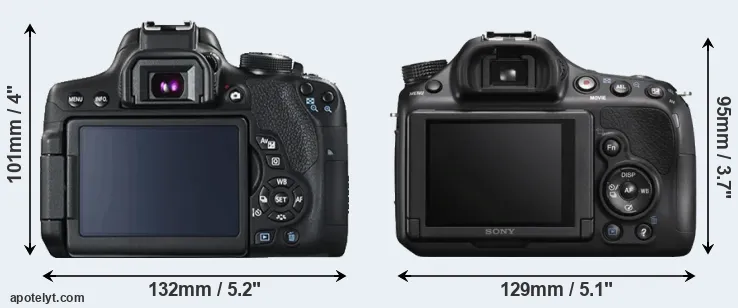 Comparison T6i or A58 rear