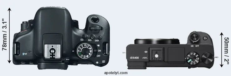 Compare T6i versus A6400 top