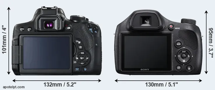 Comparison T6i or H400 rear