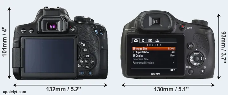 Comparison T6i or HX350 rear