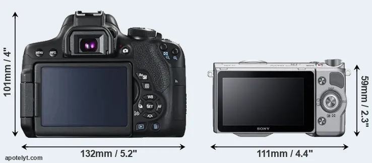 Comparison T6i or NEX-5T rear