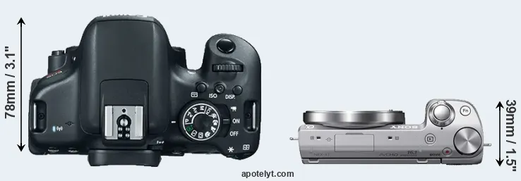 Compare T6i versus NEX-5T top