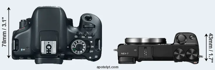 Compare T6i versus NEX-7 top