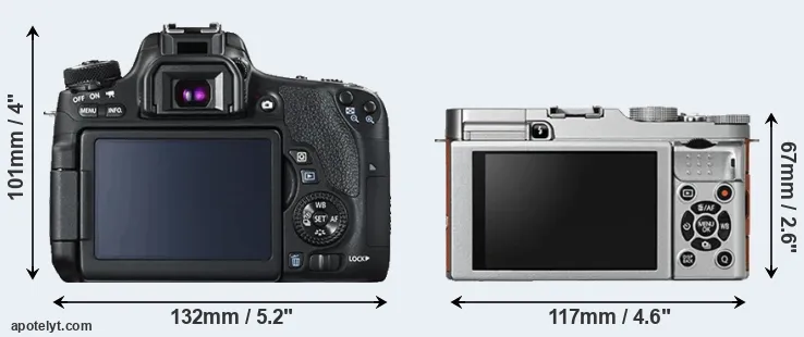 Comparison T6s or X-A2 rear