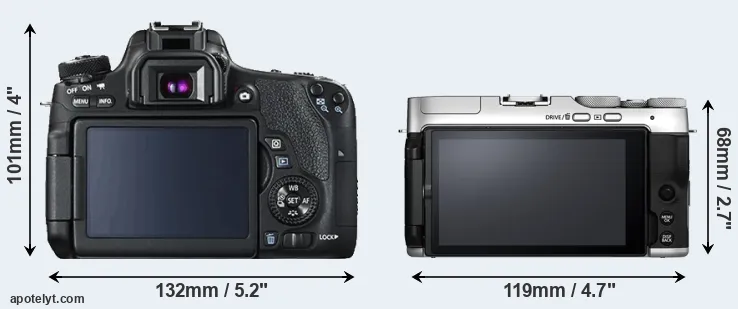 Comparison T6s or X-A7 rear