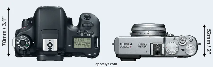 Compare T6s versus X100T top
