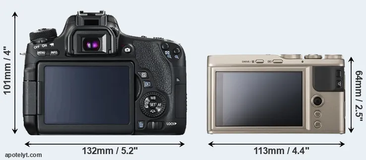Comparison T6s or XF10 rear