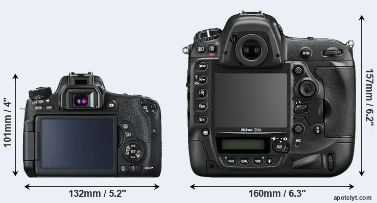 Comparison T6s or D4S rear