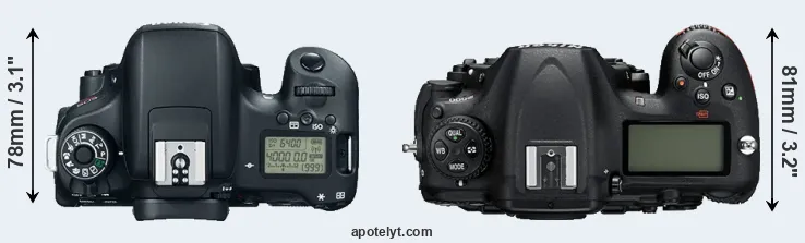 Compare T6s versus D500 top