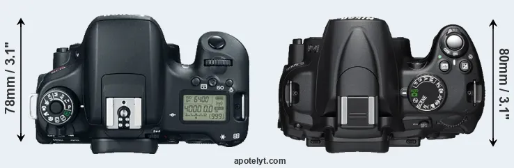 Compare T6s versus D5000 top
