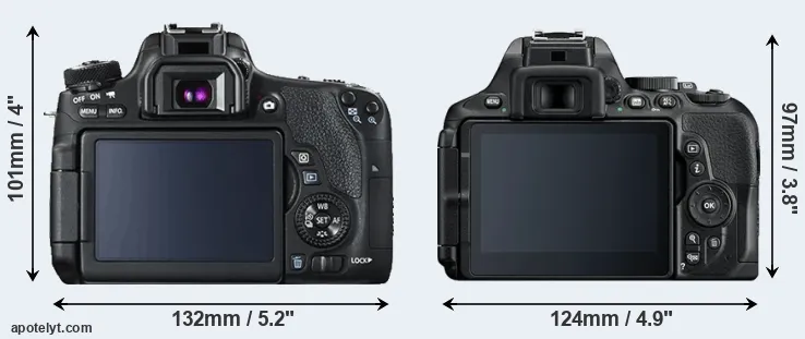 Comparison T6s or D5600 rear