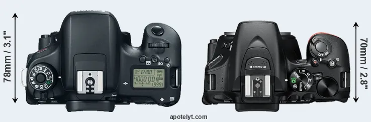 Compare T6s versus D5600 top