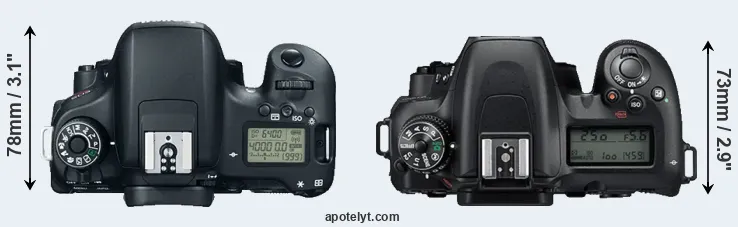 Compare T6s versus D7500 top