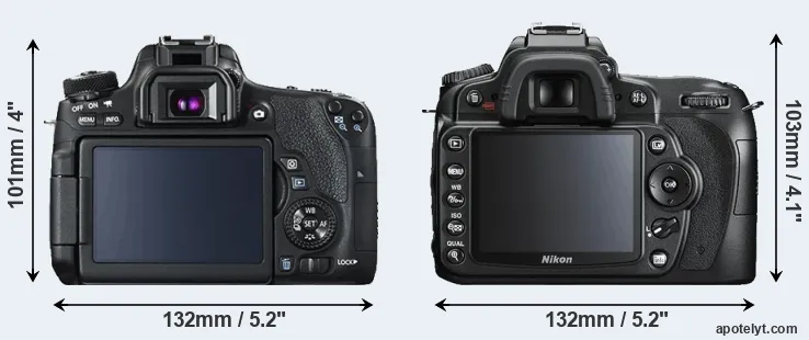 Comparison T6s or D90 rear