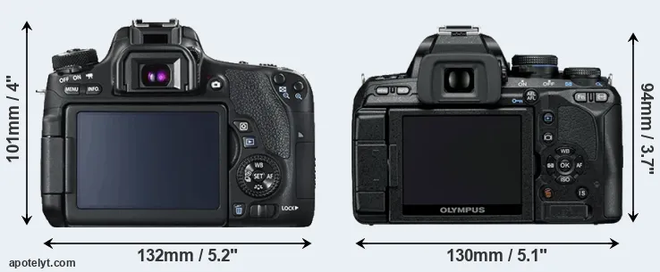 Comparison T6s or E-600 rear