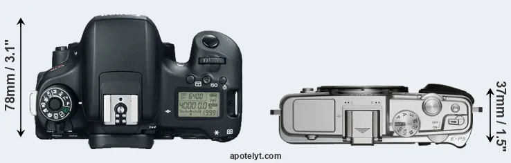 Compare T6s versus E-P5 top