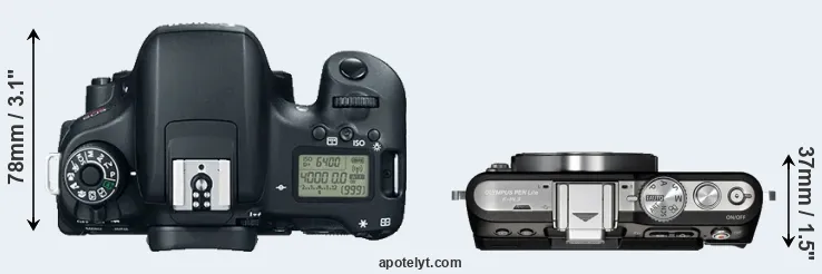 Compare T6s versus E-PL3 top